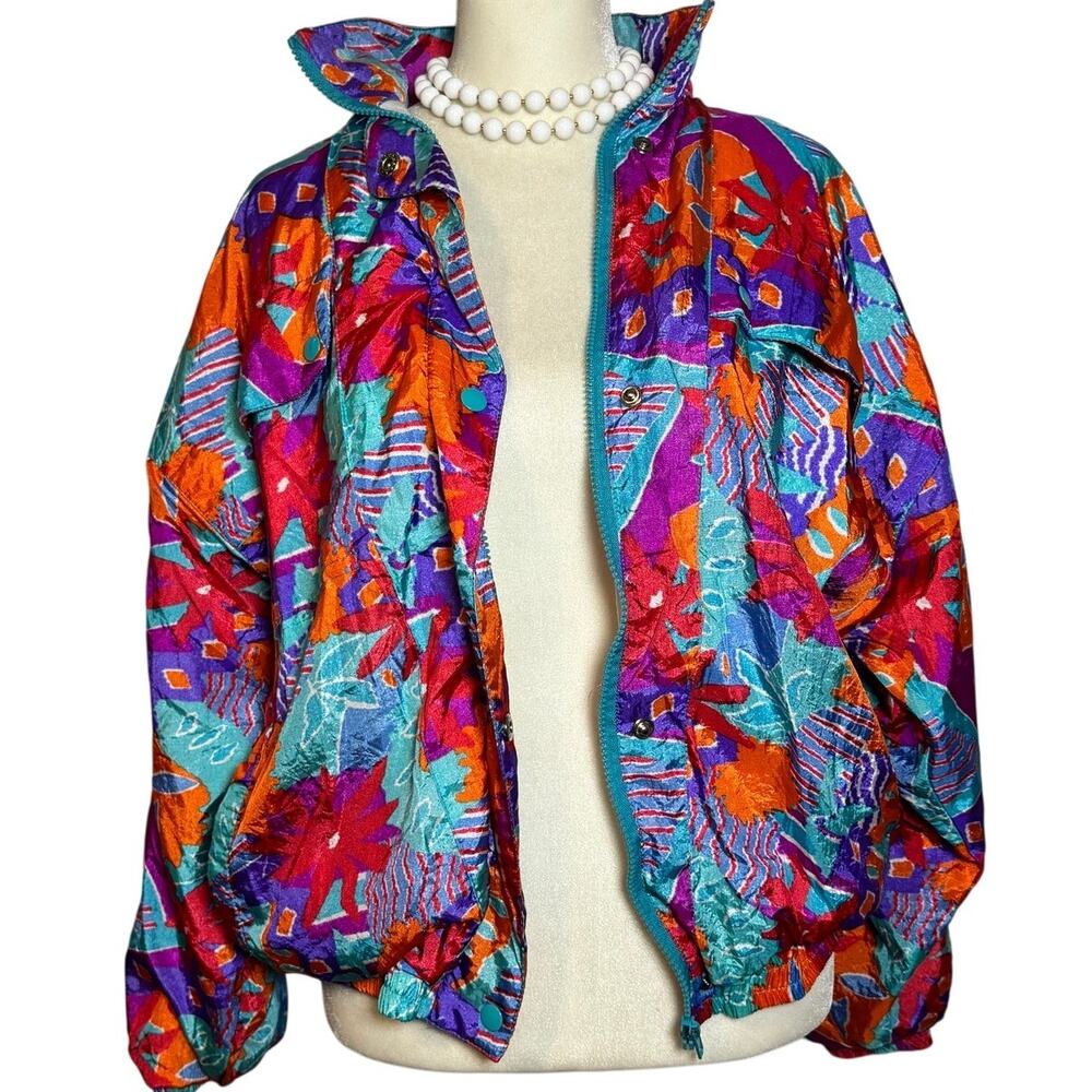 Aviat Sportif 90s Vintage Nylon Full Zip Track Windbreaker Jacket Size Small